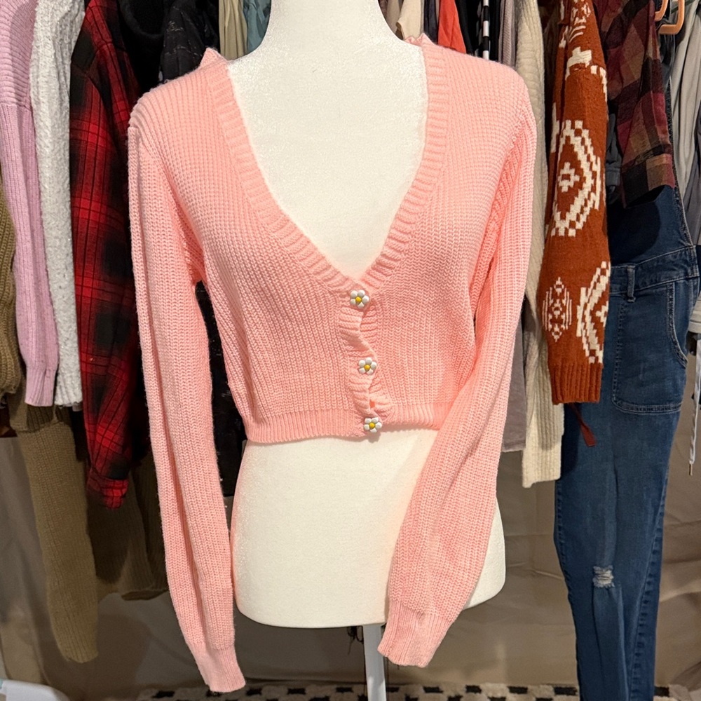 Elegant Pink Women's Cardigan